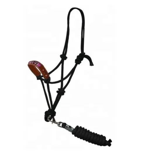 Cowboy Knot Rope Halter w/ Leather Noseband NEW HORSE TACK