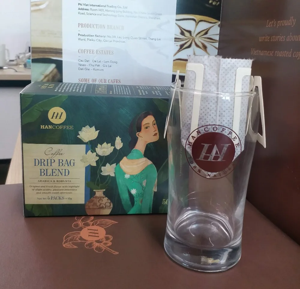 Made in Vietnam Special Packaging Robusta Arabica Drip bag Caffe Eco-friendly Coffee Bag Vietnamese Drip bag
