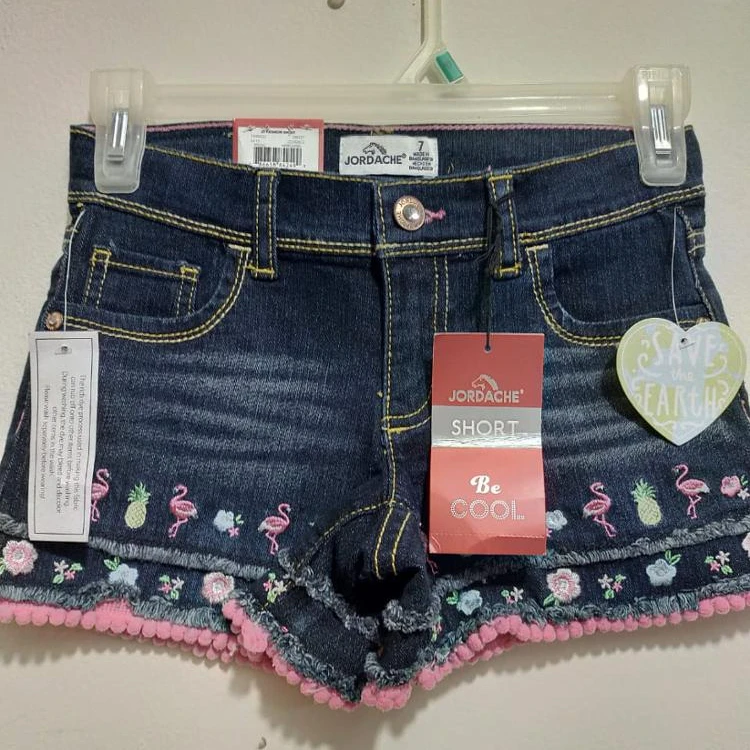 Overstock Garments Surplus Brand Labels Girls Jeans Shorts Summer Casual Cotton Short Kids Beach Hot Pants Bangladesh Stock Lots