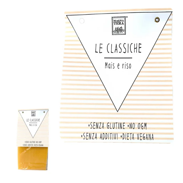 Corn and Rice Flour Hand Made Magnatera Lasagne Gluten Free Flour 250 G Italian Organic High Quality Pasta ORGANIC Yellow 250 Kg