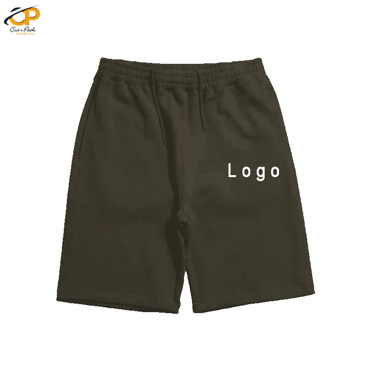 Men Custom Pants Cotton Wholesale Mens Drawstring Jogger Knitted Bulk Logo Short Grey fleece Sweat Shorts