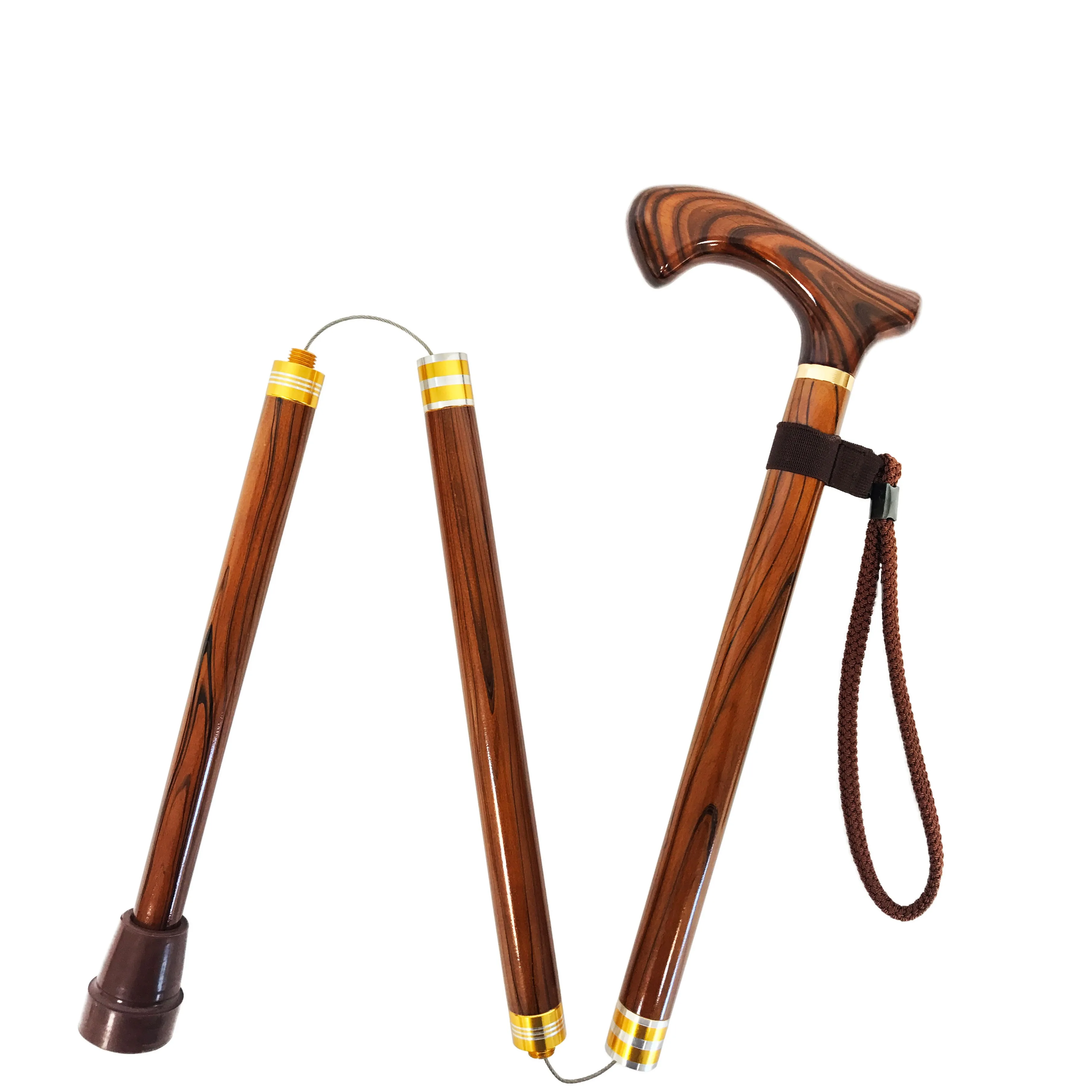 Wholesale Customizable Beech Wood Folding Cane