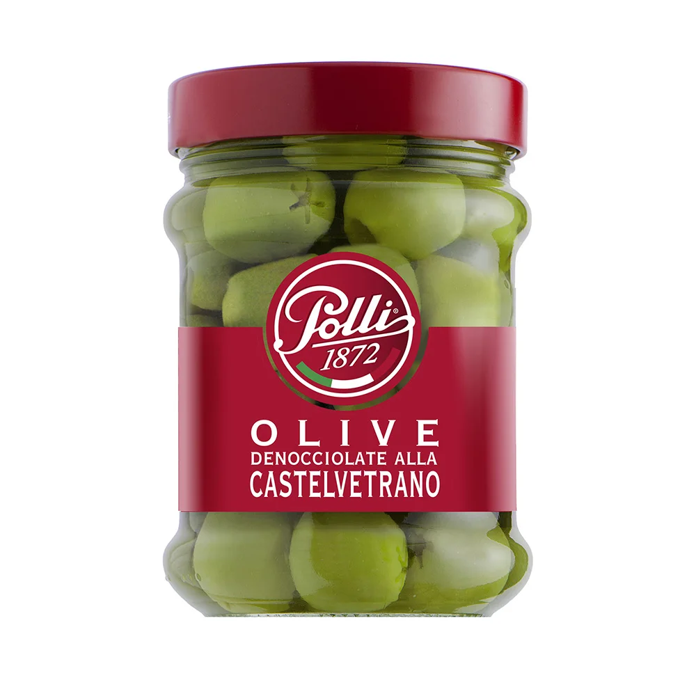 Made in Italy 300 g mason jar pitted Nocellara alla Castelvetrano green olives in brine for sale