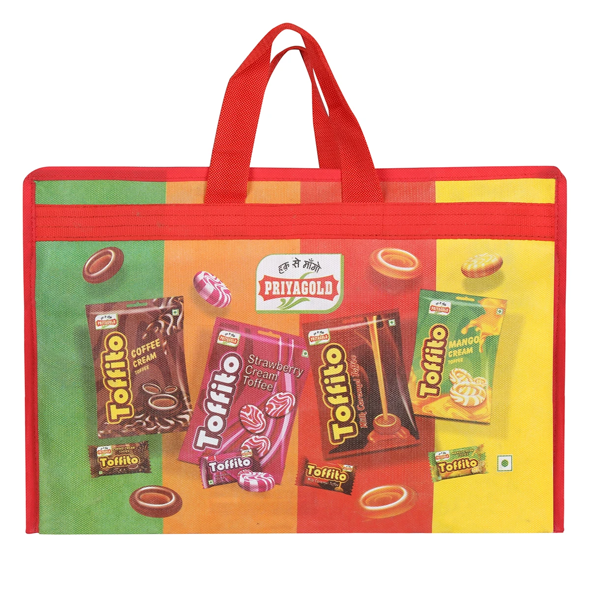 Giveaway Durable Customized Reusable Waterproof Laminated Non Woven FMCG Candy Promotional Bags With Logo Large