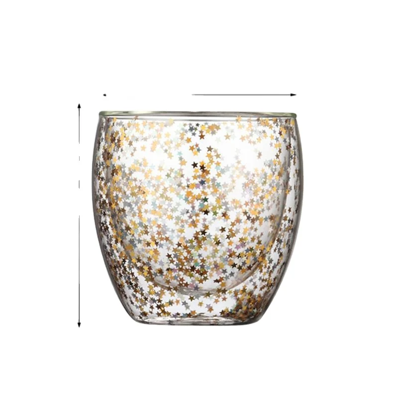 TLG-003 350ml double wall high borosilicate glass wine glass cup with your label  coffee cups