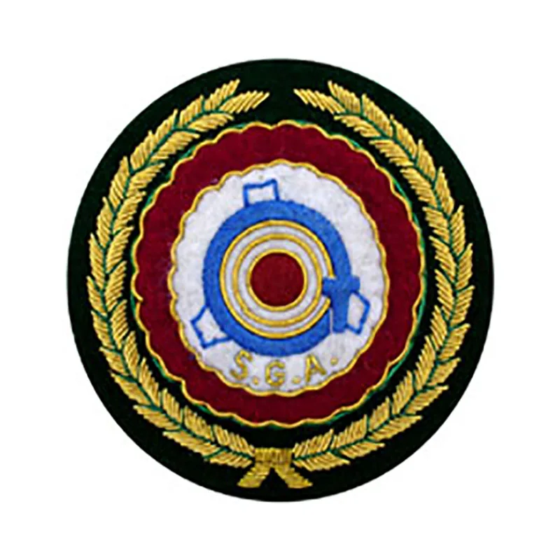 Hand Embroidered Bullion and Wire Blazer Badge Masonic Badges High Quality Top Selling Custom Made Custom Logo Printing Magnetic