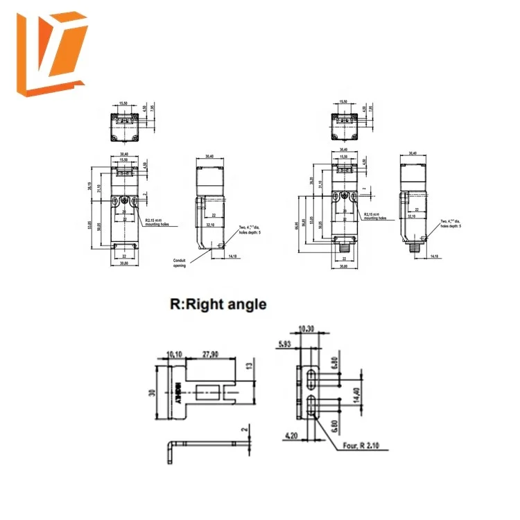 EK-1-45-R Right angle door limit switch for passenger hoist parts