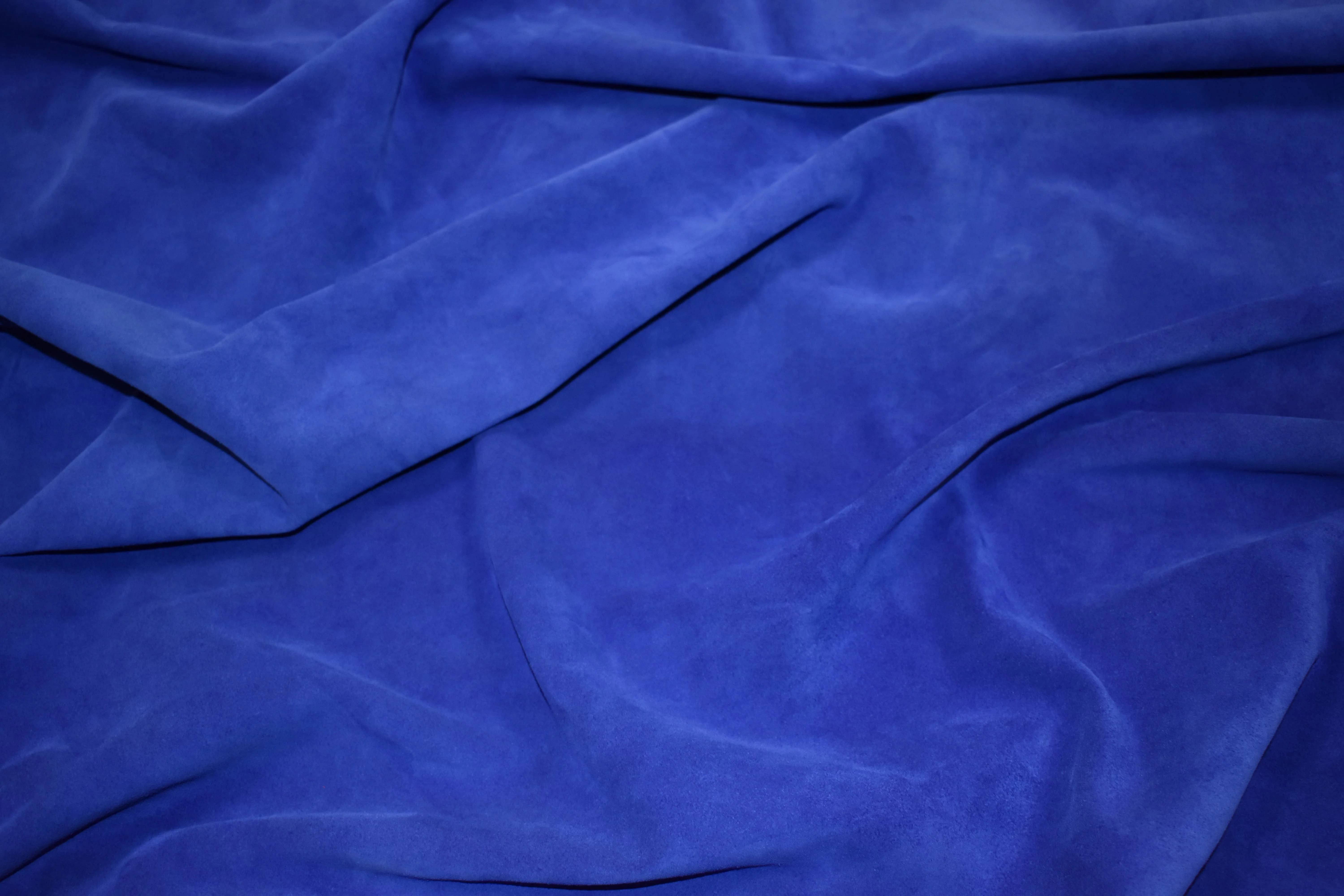 Cow Suede Split Leather in Bright Blue Color Ideal for Footwear and Leather Goods