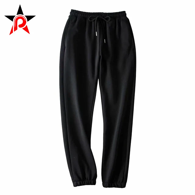 High Quality French Terry Women Casual Elastic Bottom Joggers Pants High Waist Drawstring Pleated Women Sweatpants