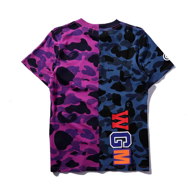 Хлопковые мужские футболки с коротким рукавом марки bape футболка Детский обаянный камуфляжной сублимацией балахон
