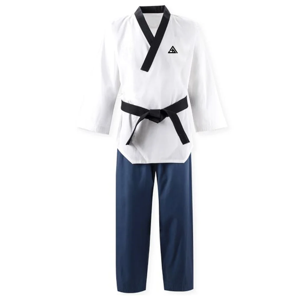 Online Shopping Martial Arts Wear Taekwondo Uniforms with Custom Logo In Black And White Color
