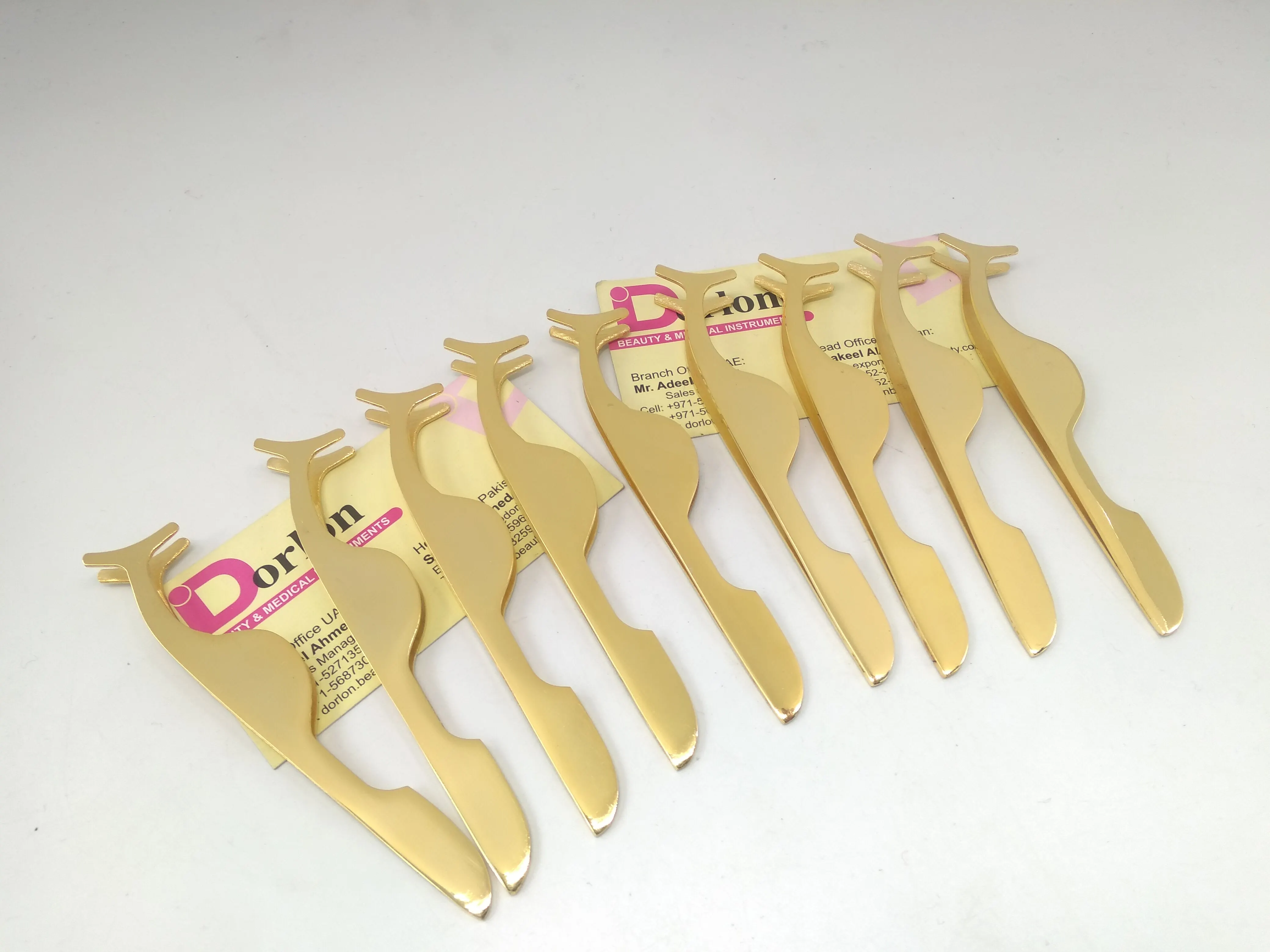 Wholesale Custom Logo Gold Bulk Strip Eye Lash Applicator Private Label Stainless Steel False Eyelash Tweezers Lash Applicator