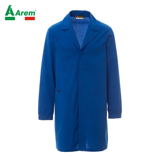 For B2B Work coat color royal blue with custom logo shipping worldwide sample superior quality uniform researcher work company