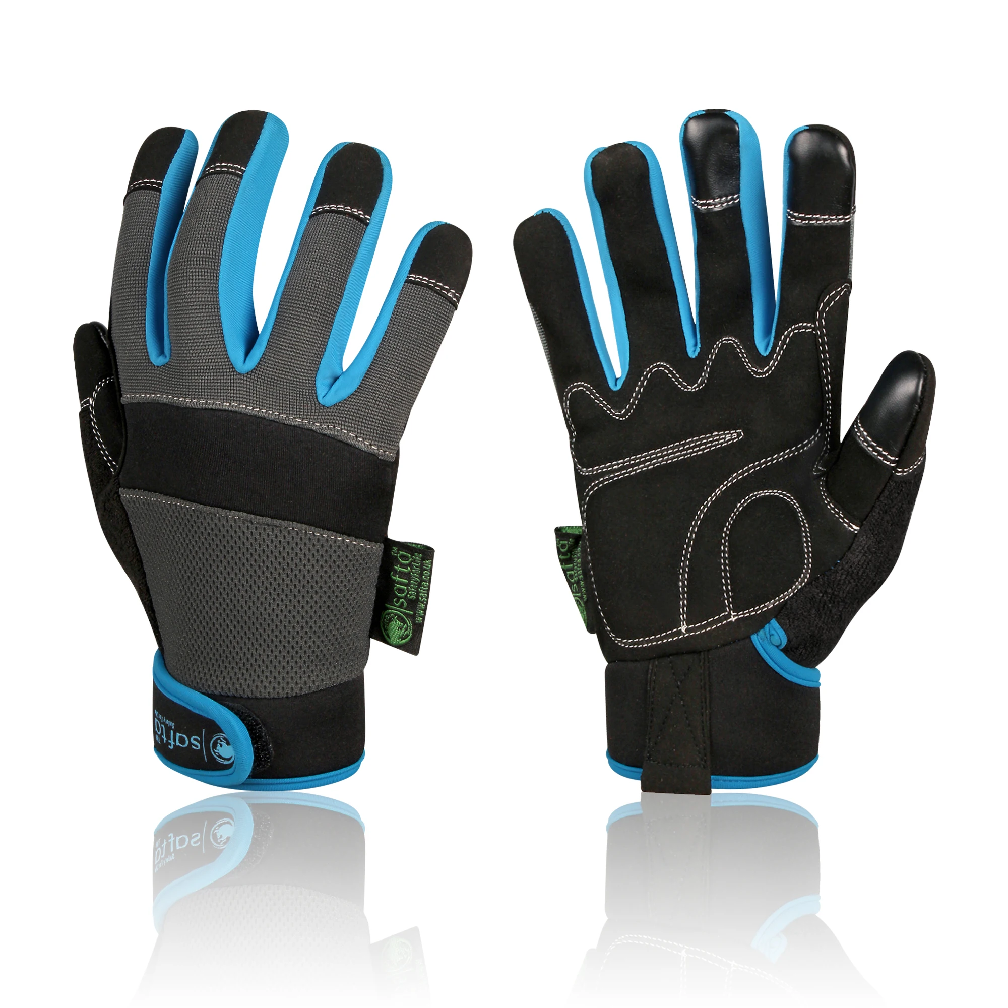 Механические перчатки быстрая посадка ударопрочные сборка грузовик безопасность вождения кожаные рабочие для мужчин