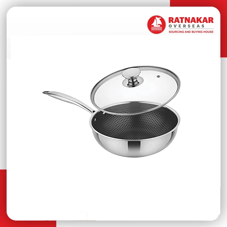 High Quality Durable Stainless Steel Large Fry Pan Stainless Steel Large Fry Pan With Lid For Sale