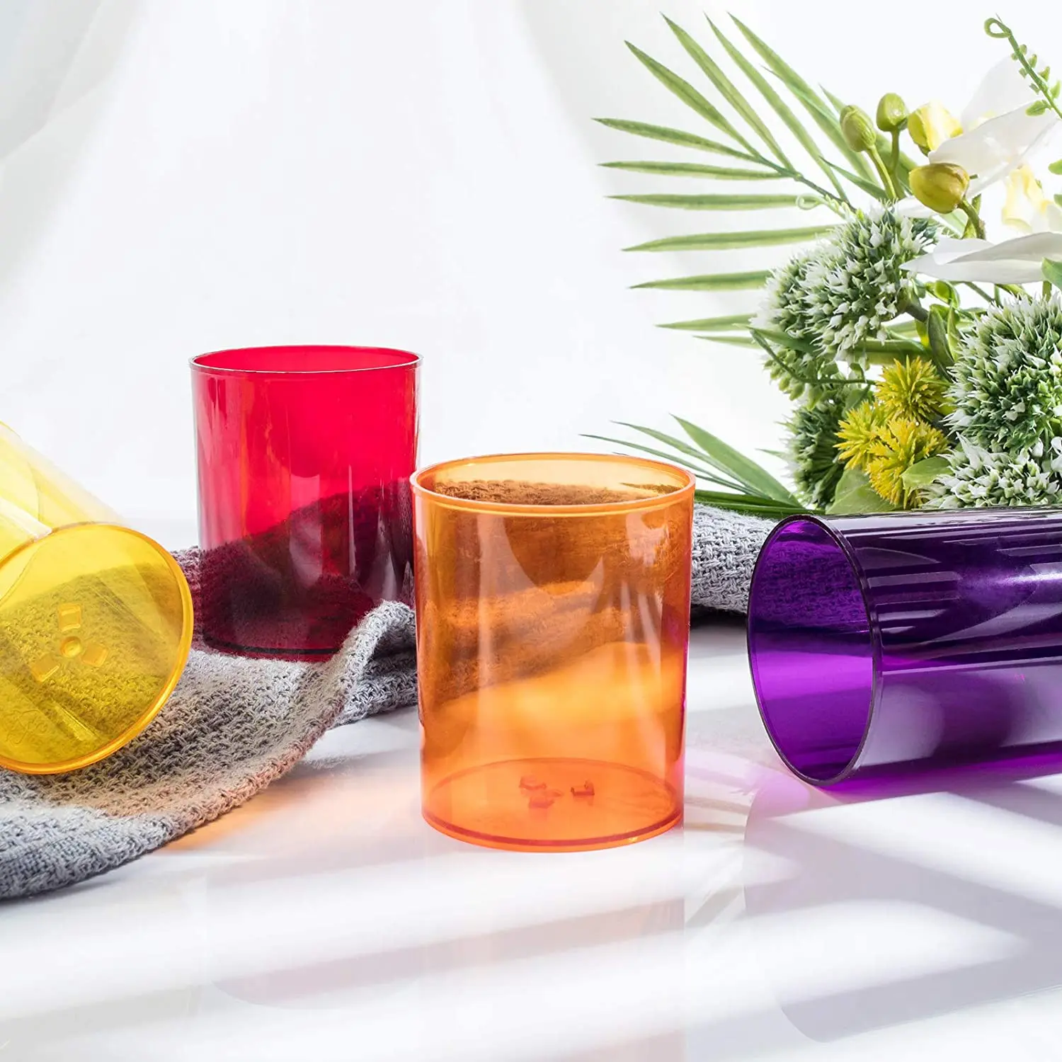 Пластиковые подсвечники столбики для чая восковые банки 64 мм высоковольтные свечи оптом