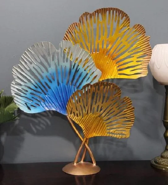 3 JALI LEAF Amazon Hot Selling Custom  Decorative Metal Luxury handmade rust free Office Home Table decoration