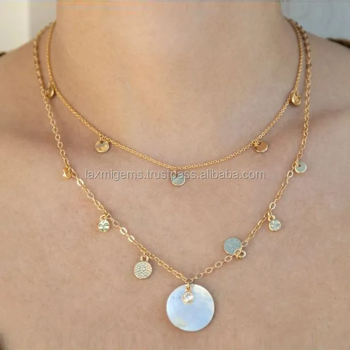 Wholesale 925 Sterling Silver Chain Necklace with Faceted Gemstone Ethnic Style Rhodium Plated for Wedding Gift or Engagement