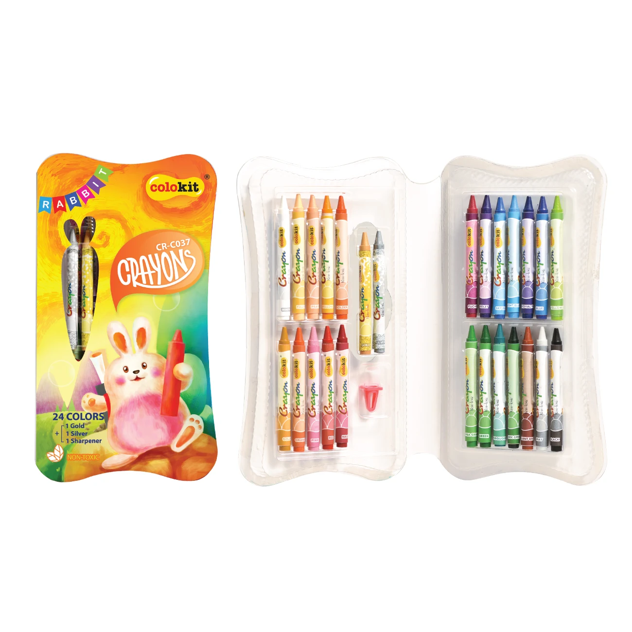 Hot Selling Non Toxic Good Quality Wholesale Cheap Cute Kids Art Drawing School Supplies 26 Colors Wax CR-C037 Crayons