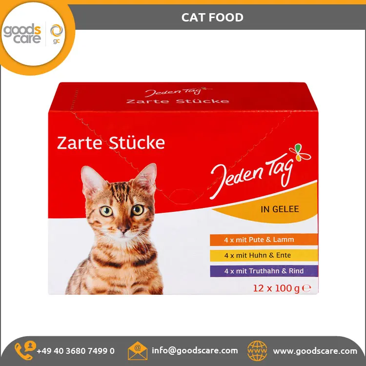Pet Cat Food Multipack in Jelly 12x100g Pouch Assorted Made in Germany