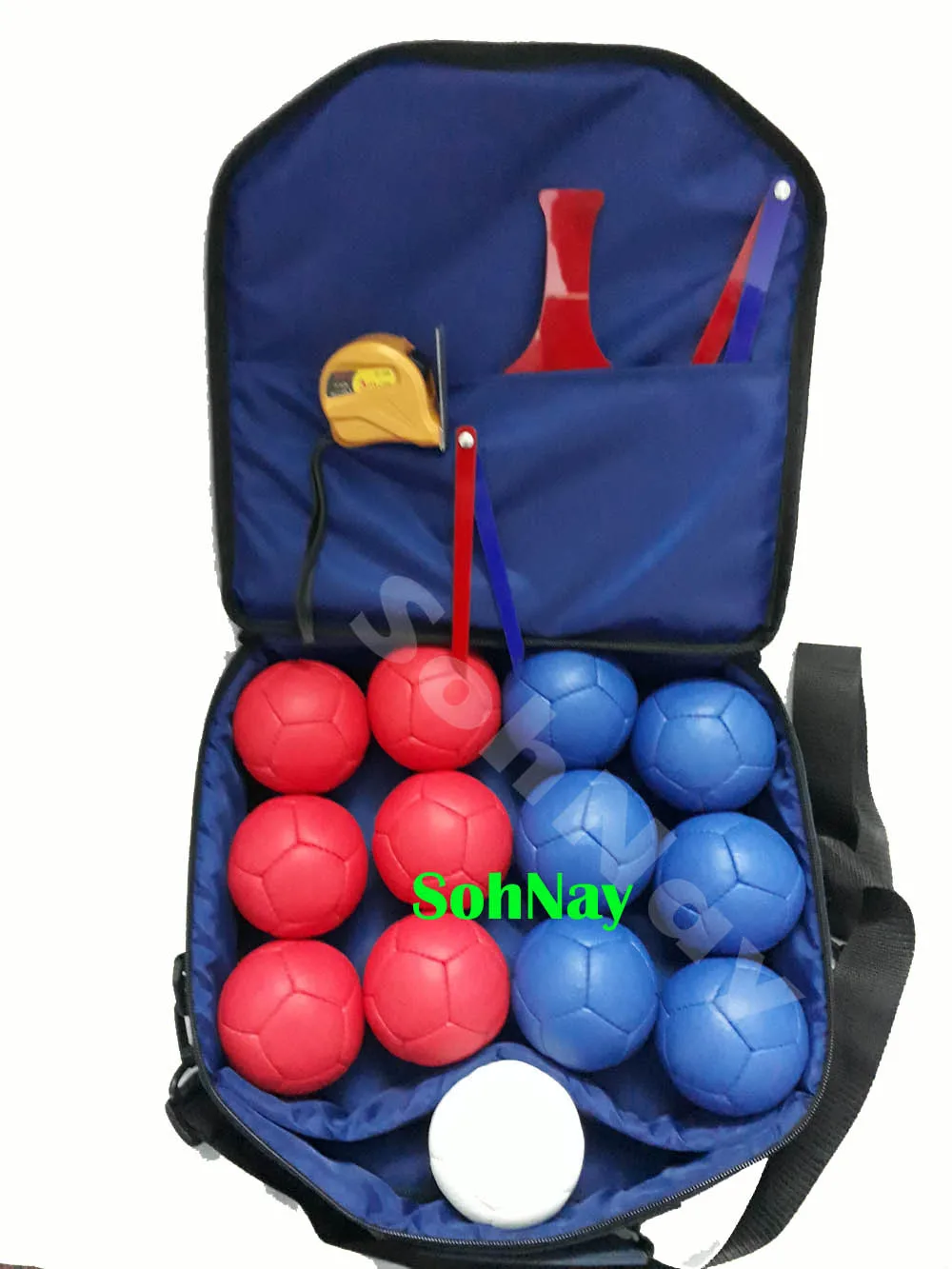 Boccia balls Set of 13 Balls 6 red 6 blue 1 white packed in Carrying Bag with Custom Logos Soft Bocce Ball Pakistan