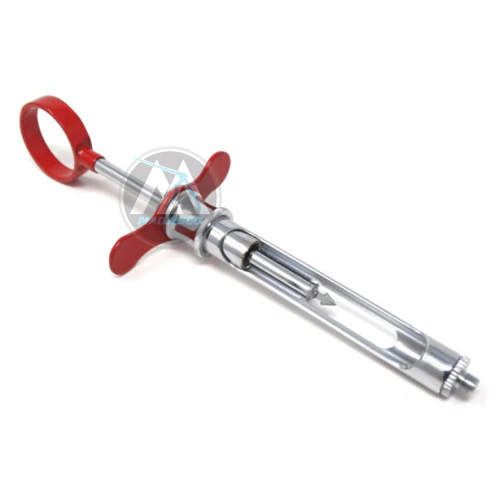 Dental Syringe Self Aspirating Stainless Steel Instrument Red