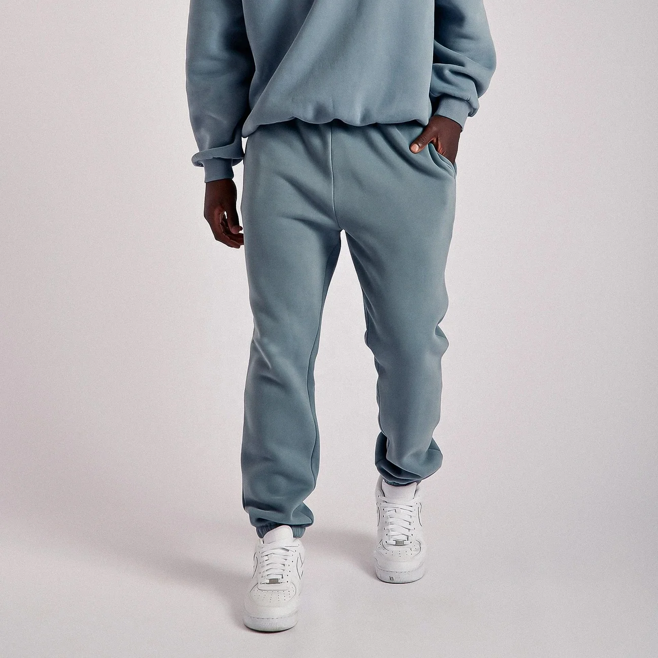 Oversized Unisex Cotton Fleece Joggers Sweatpants Trousers / Pants for Winter Fitness & Yoga Wear with OEM Service Flat Front