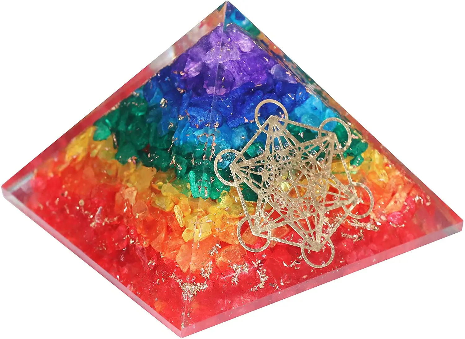 Пирамида органа 7 слоев чакр символ Метатрона пирамида органита из натуральных камней для защиты Эмс