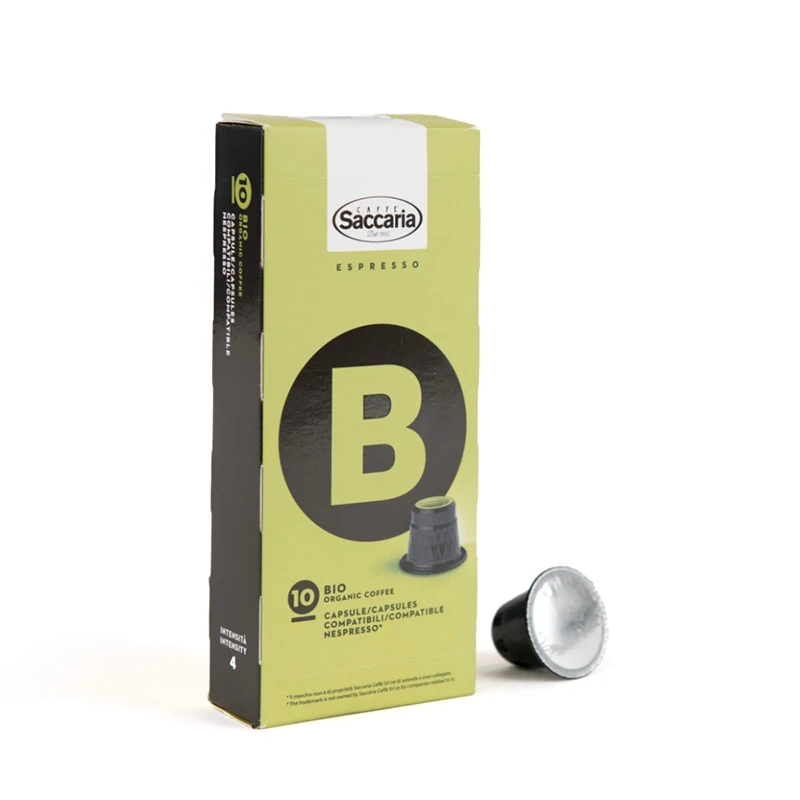 Italy Factory Aromatic 100% Organic Coffee Nespresso Capsules 100 pz  Saccaria Bio