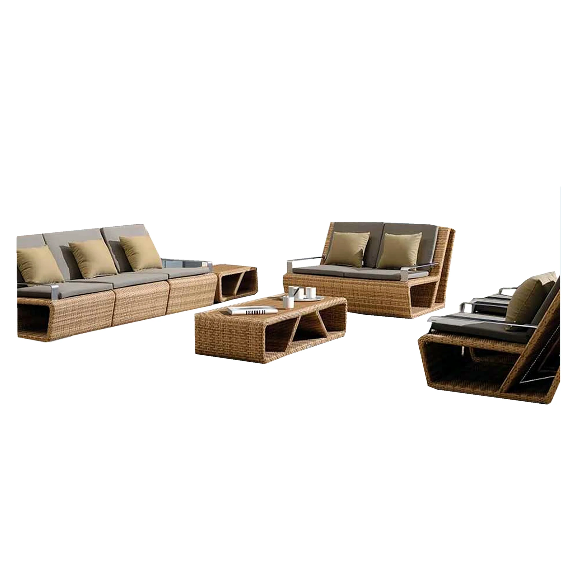 new arrival rattan patio sofa sets good quality powder coated aluminium handmade frame garden outdoor sofa sets