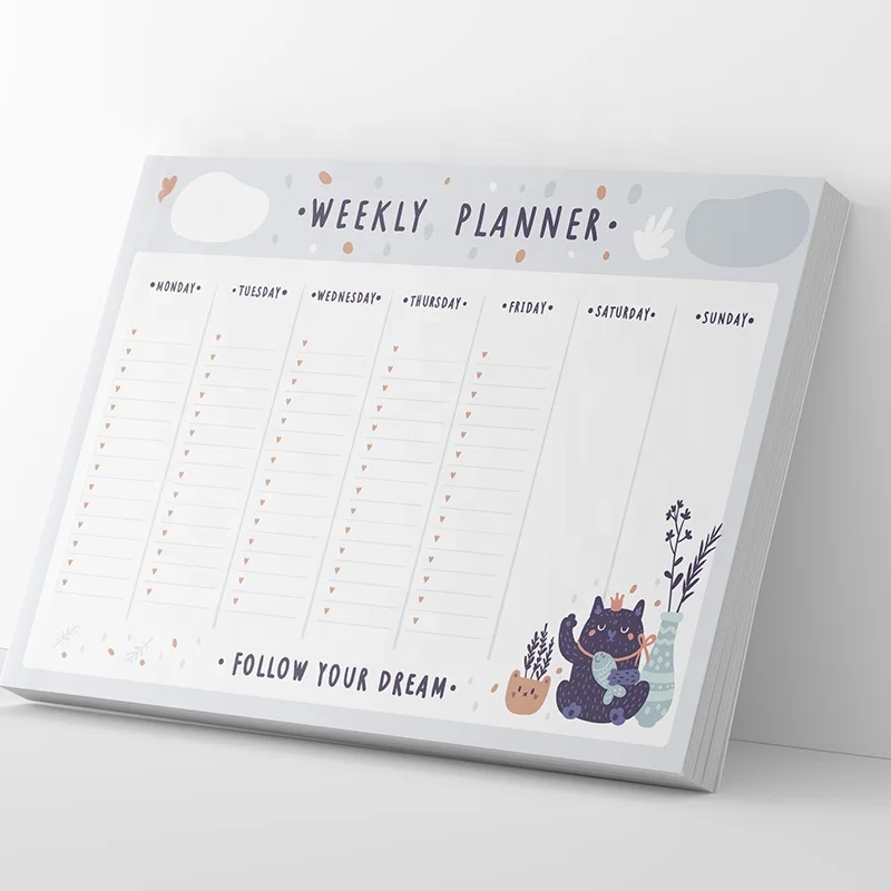 Printing Table Agenda Planner Pages Cheap Custom Monthly Weekly Daily Tear Off Calendar