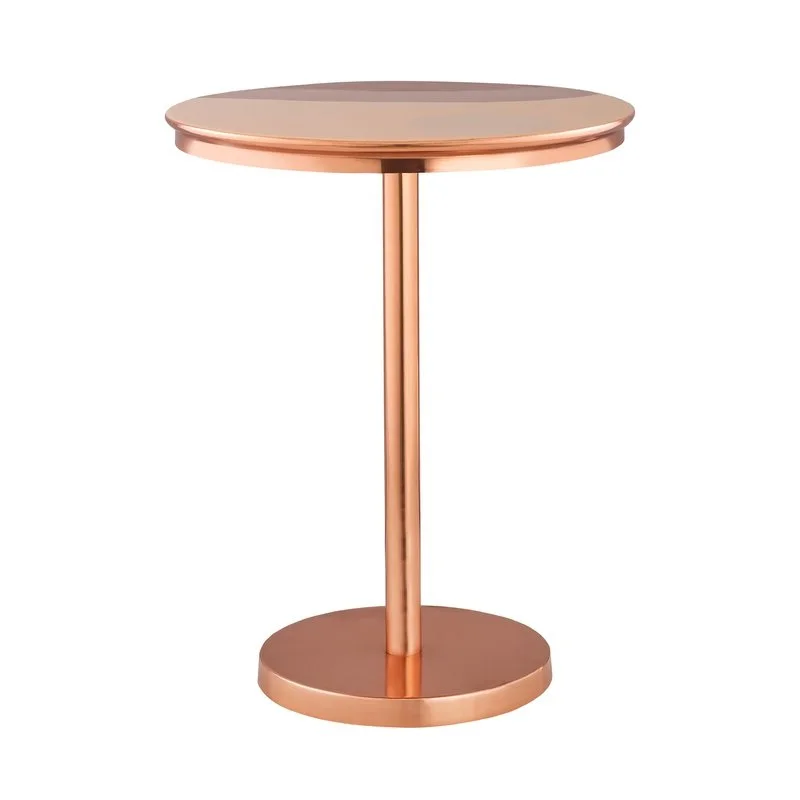 Shiny Brass Rose Gold Round Side Table Excellent Quality Nordic Simple Sleek Modern Accent Home Decor Furniture Side Tea Table