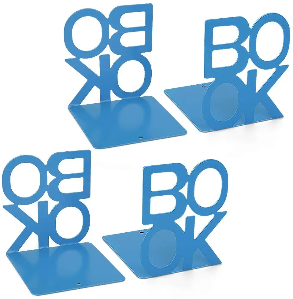 Creative Alphabet Shaped Metal Bookends Iron Support Holder Desk Stand For Books Student Stationery School Office Supplies