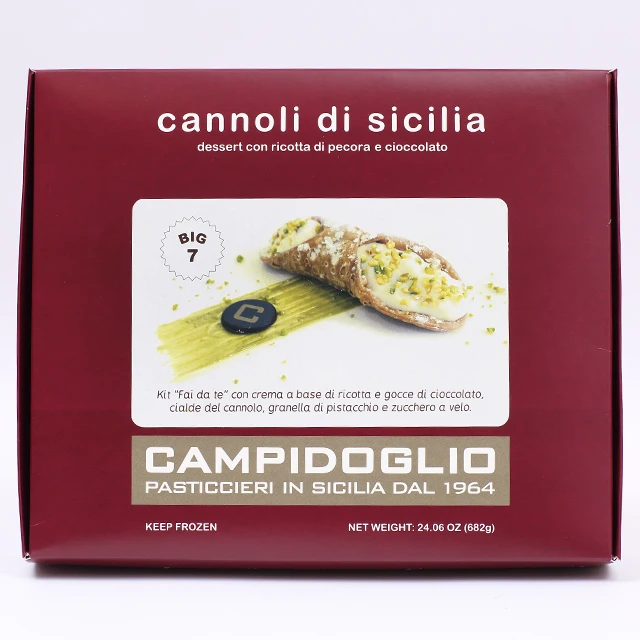 Hot sale made in italy artisanal  sicilian cannoli pastry with ricotta cream kit 7pcs big for wholesale