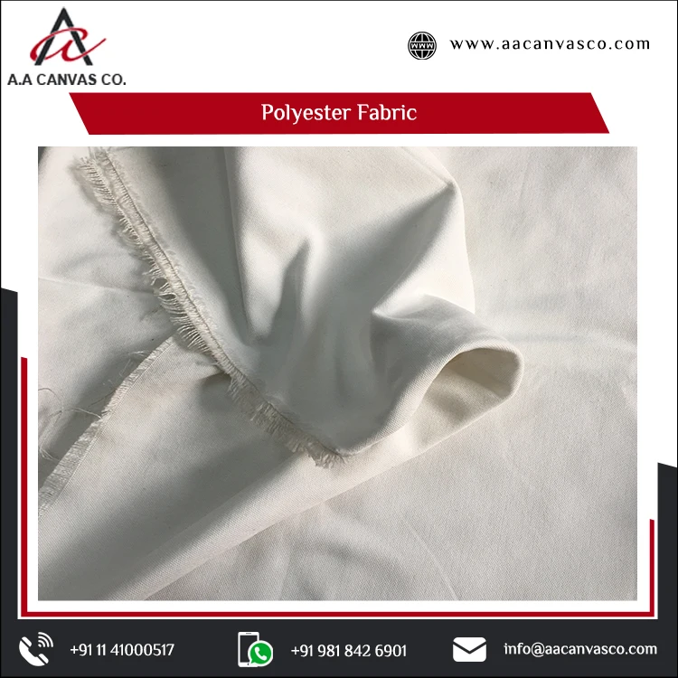 New Best Quality Recycled Polyester Material Printed Canvas Fabric for Dress in white colour from Indian supplier
