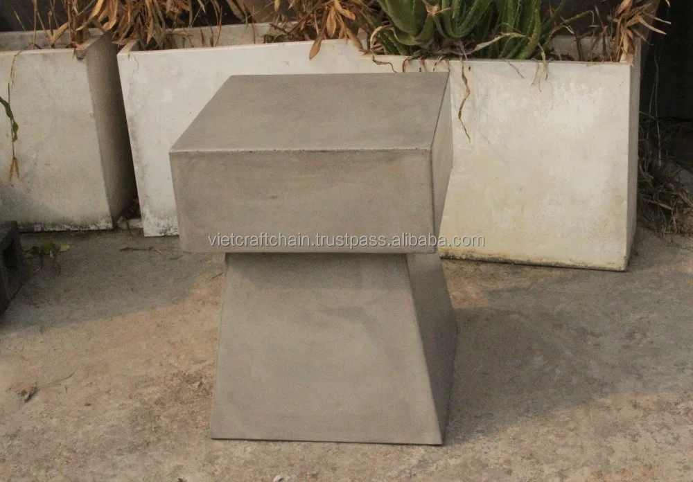 Оптовая продажа бетонный квадратный табурет из Вьетнама Лучшая цена и высокое качество хороший продукт прочный для наружного использования