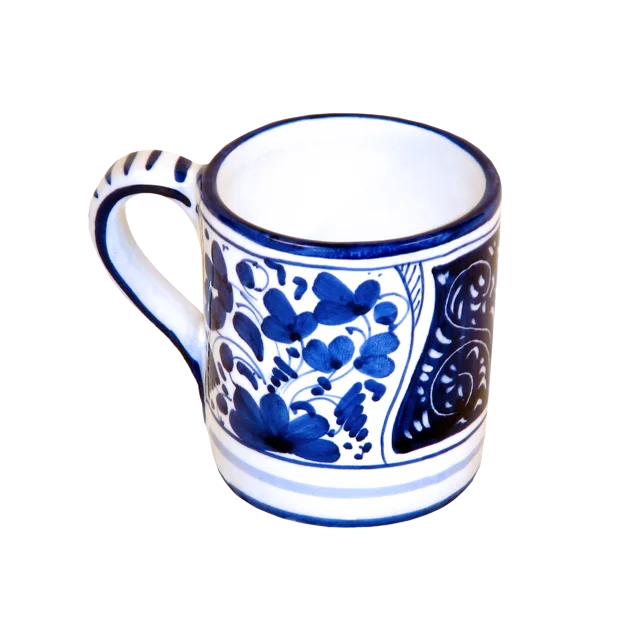 Italian Handmade pottery mug blue decoration coffee mugs