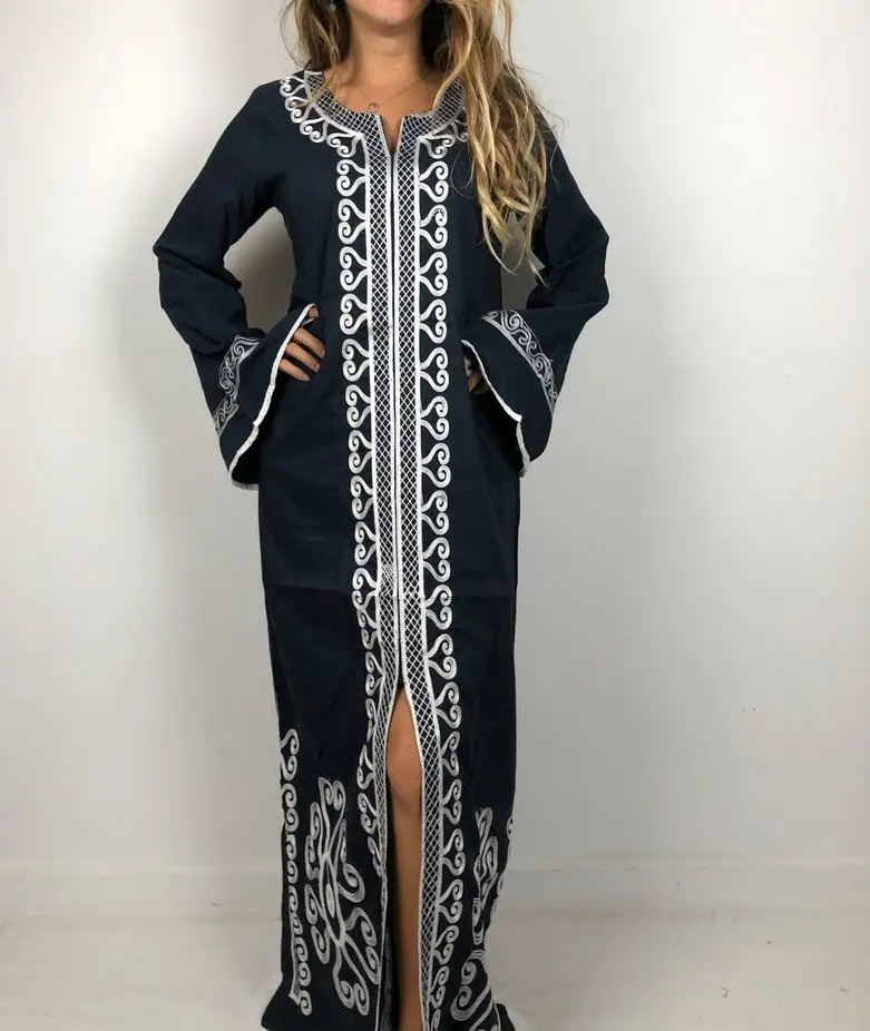 Latest Cotton Stunning Maxican  white Embroidery  Favorite Beautiful Beach Wear  long dress