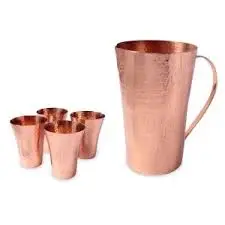copper jug and glasses copper water jug embossed copper jug ( 1 l.)
