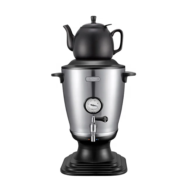 Electric Russian Tea Maker Samovar with decal and temperature display