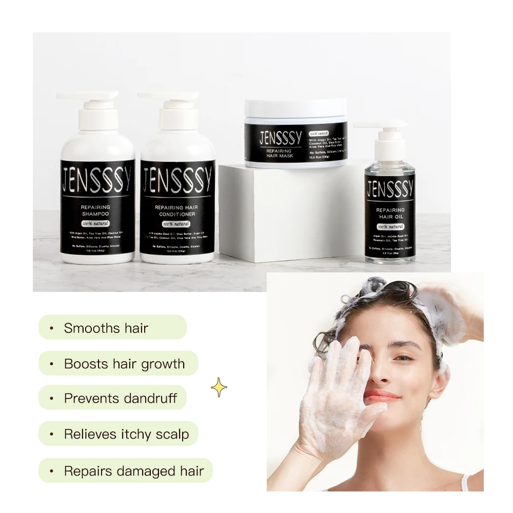 OEM Keratin treatment organic private label sulfate free hair care products mask argan oil hair conditioner clear shampoo