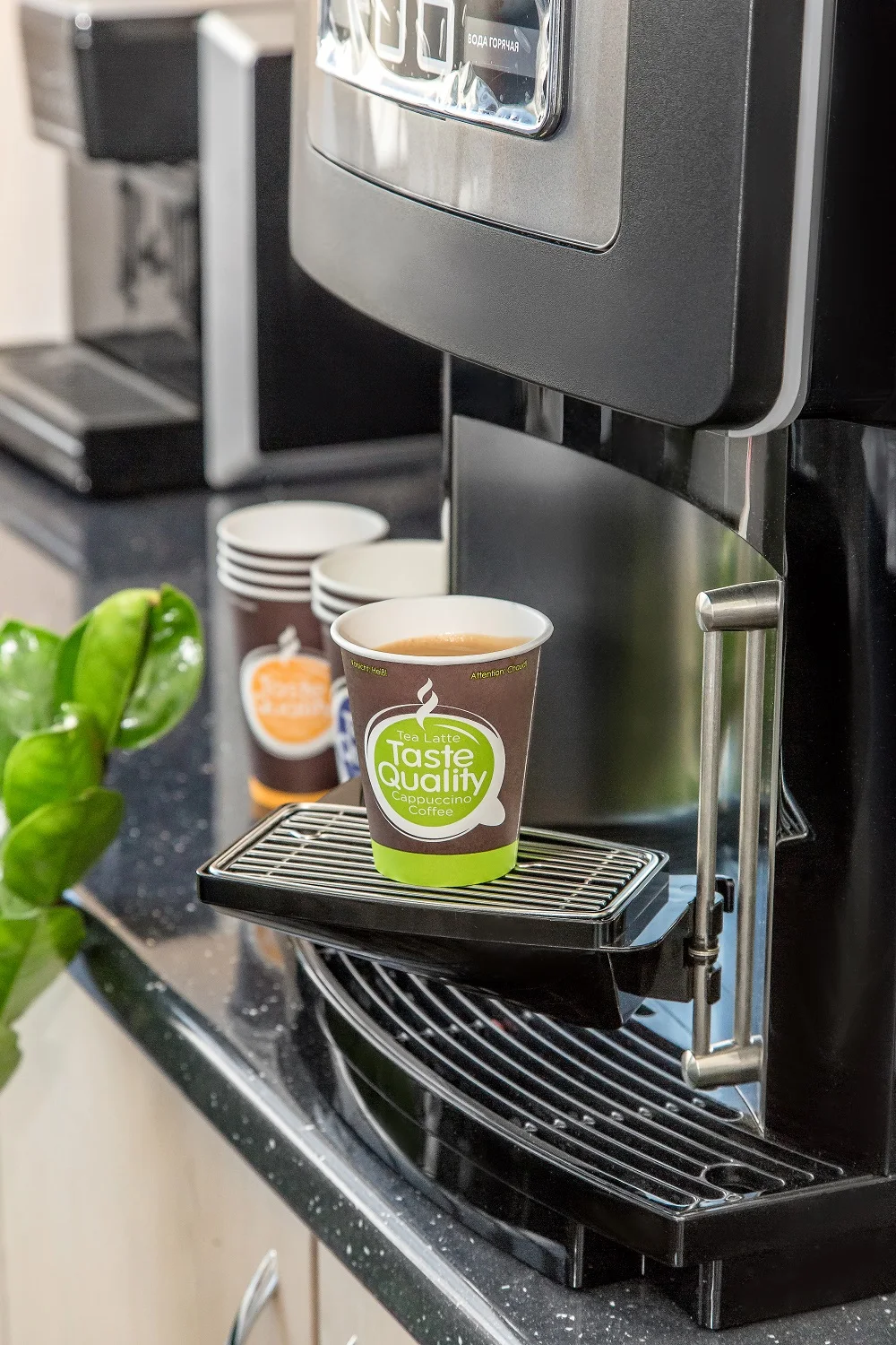 Disposable Single Wall Vending Paper Cup Total Black 150 ml 6 Oz Coffee Paper Cup Custom Printed Paper Cups