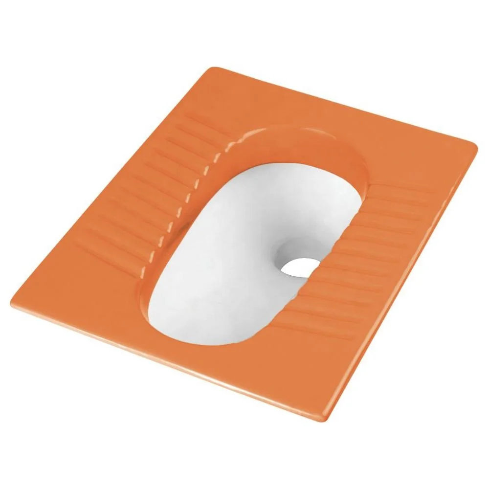 
Ceramic Sanitary china real estate construction squat pan white wash down porcelain Ceramic Orange double color squatting wc pan 