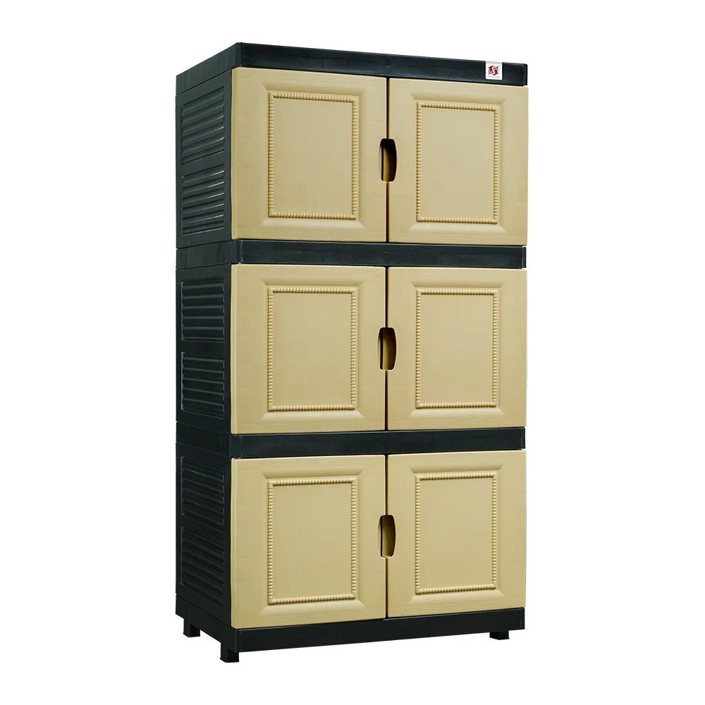 2023 Best Selling Wholesale 3 Tier Plastic Storage Cabinet Modern Design with Door Best for Home and Office Self Installation