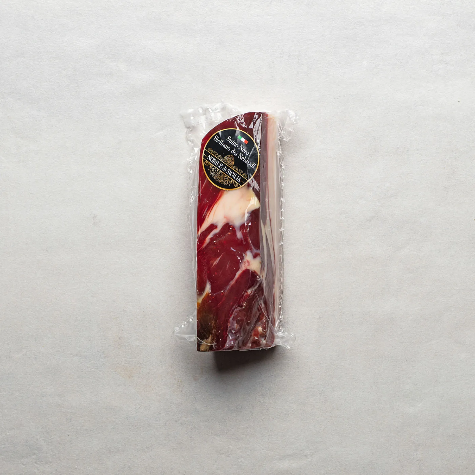 
Top quality from sicilian black pig Slice of raw ham 