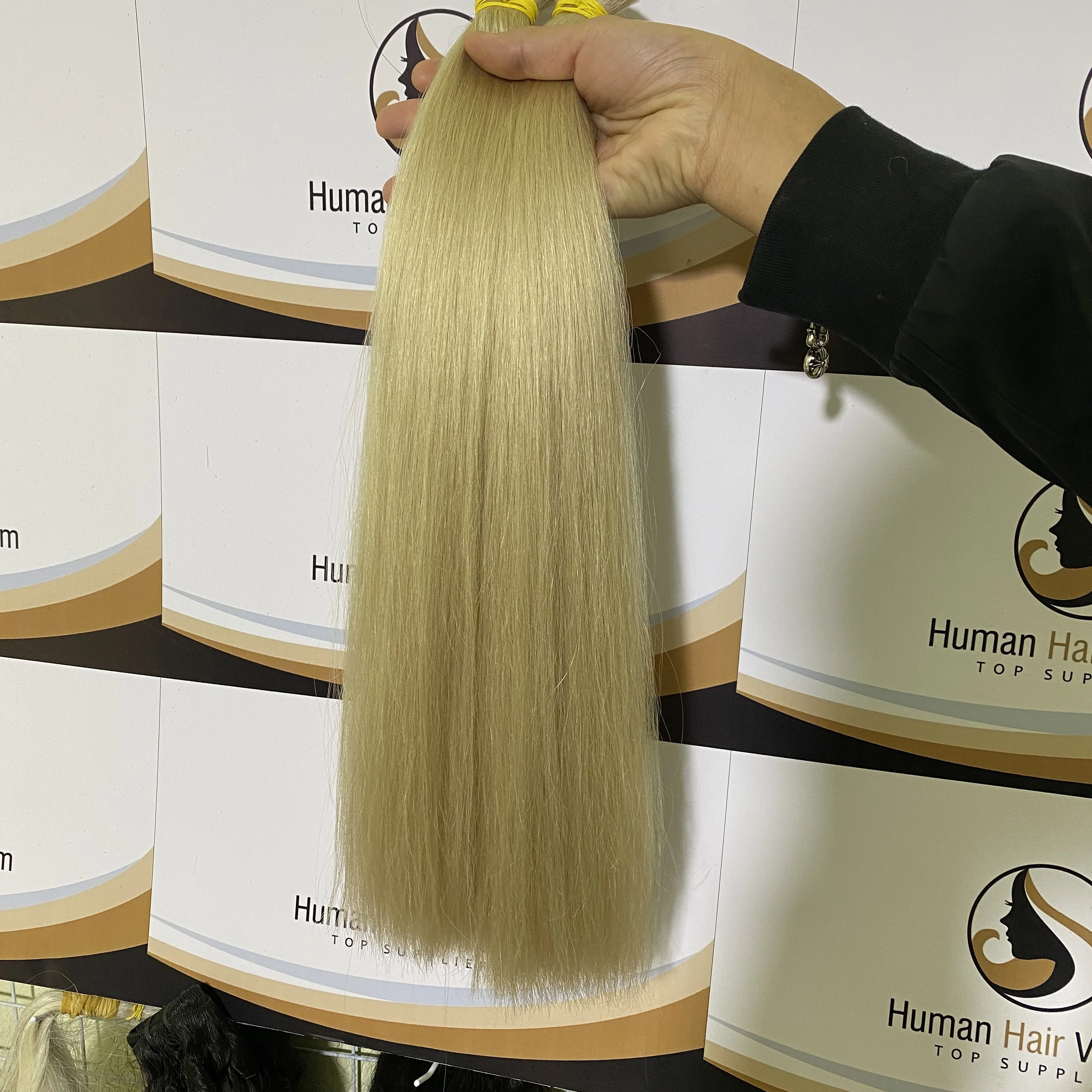 Top Ranking Full Cuticle Soft Virgin Remy Bulk Hair Russian Slavic Human Hair Bulk 20-100cm for Russia hair factories