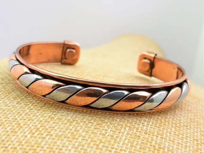 Wholesale Personalized Adjustable Cuff Bracelet Engraved Friendship Bangle Custom Copper Men Jewelry Bracelets From India