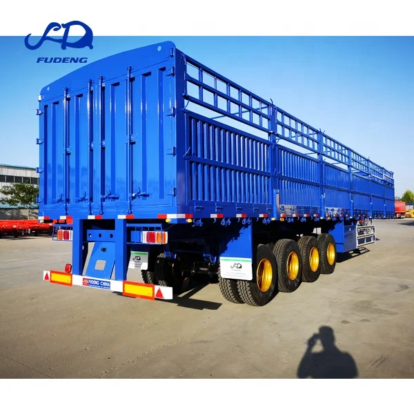 Factory Price Tri-axle 30ton 50t dry cargo carrier Fence Side Wall Van Cargo Truck trailers Semitrailer