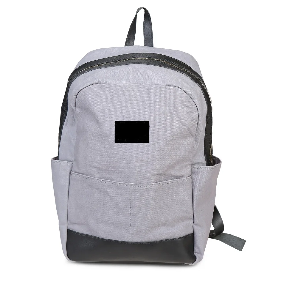 Waxed Canvas and Genuine Leather Backpack