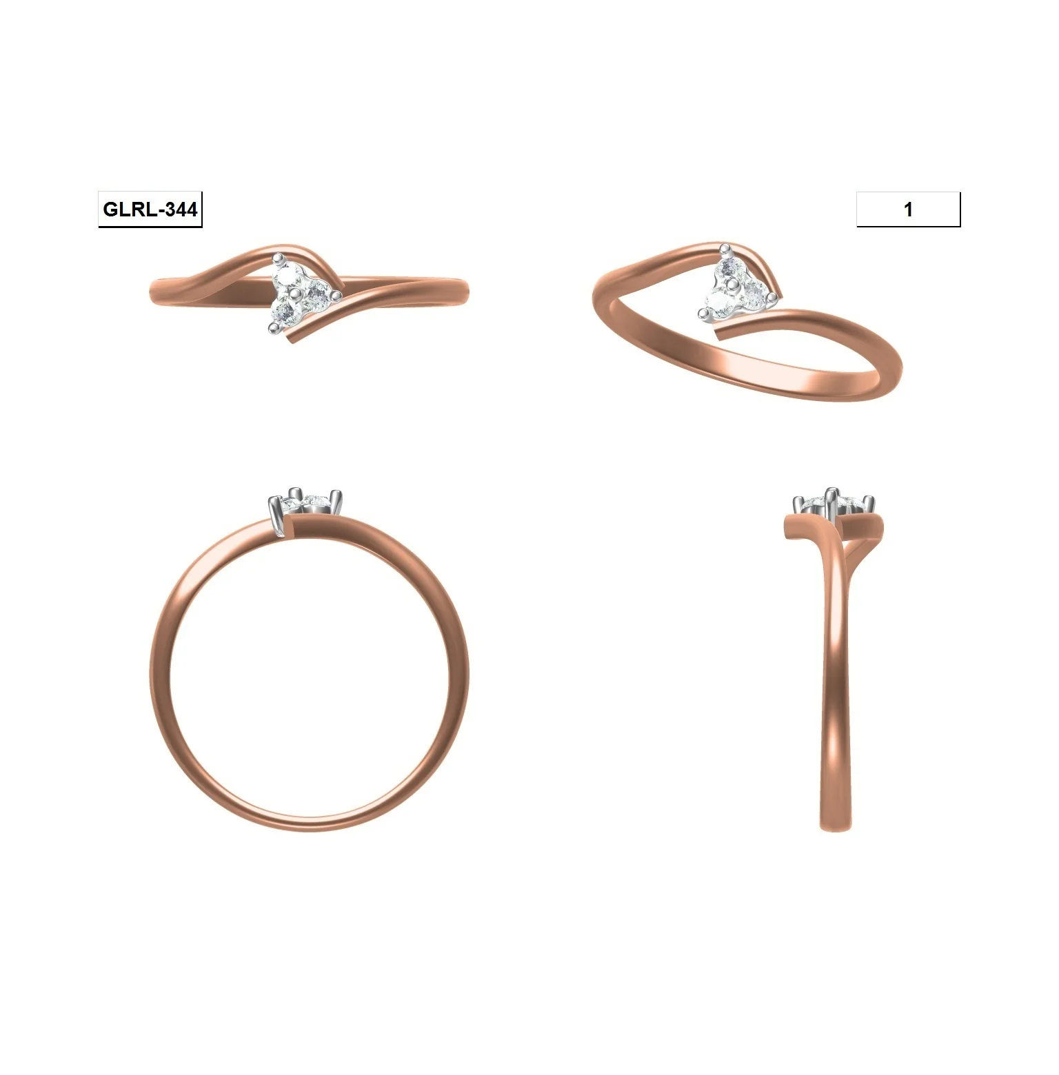 
Amazon Hot Sale Wholesale Double Color Pure Gold Rings Jewelry Big Finger Rings For Women In Real Diamond 